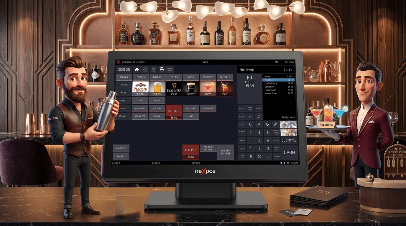 neXpos EPoS till system in a bar and nightclub setting