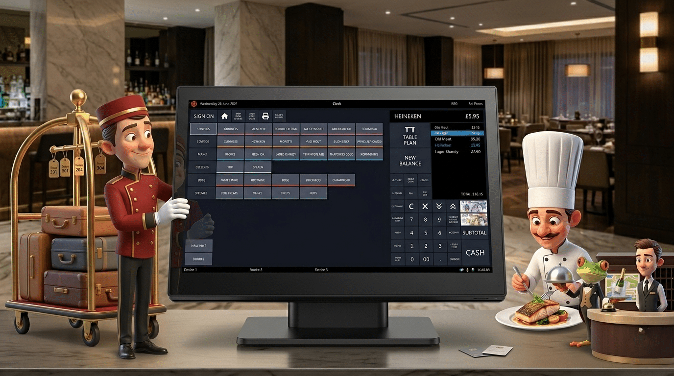 Hotel EPoS system — neXpos ICRTouch TouchPoint for hotels and accommodation across South Wales and Bristol