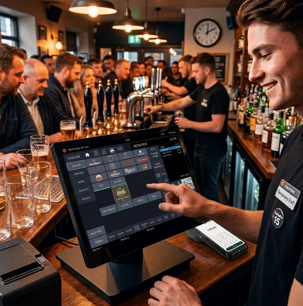 TouchPoint till picture buttons for fast bar service